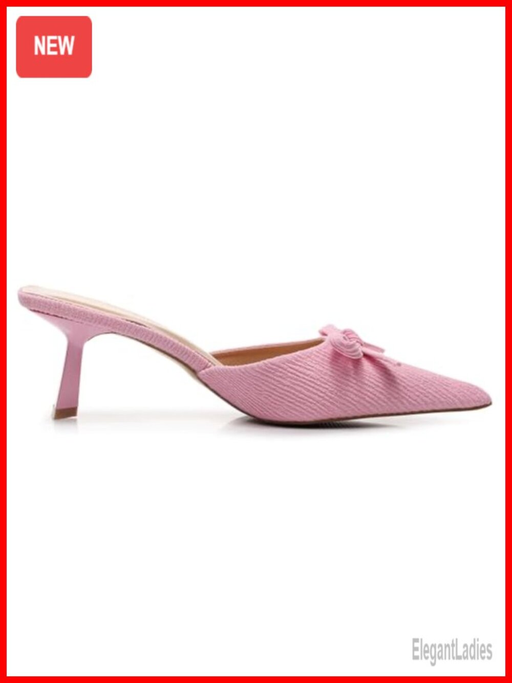 Women's Kitten Heel Slip On Dress Sandals Pointed Toe Ankle Strap - Picture 3 of 5
